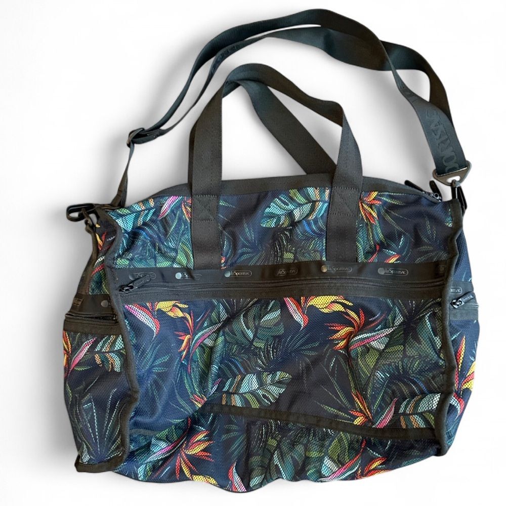 LeSportsac Boston Feather/Bird of Paradise Print Weekender Duffle Bag